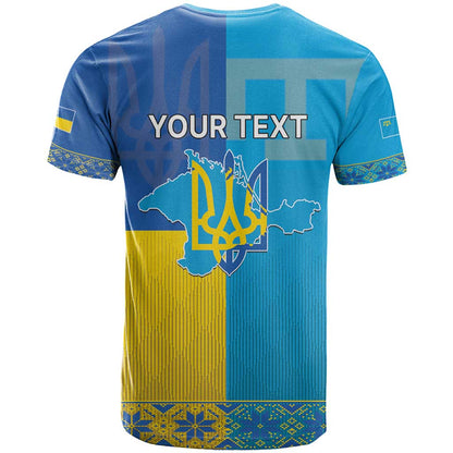 Personalized Crimean Tatar Flag Day T-Shirt Ukraine Crimea Map Graphic Tee