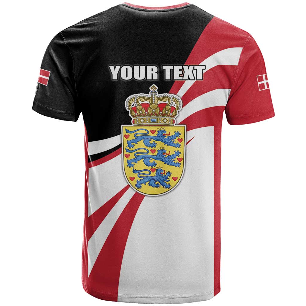Personalized Danmark Coat of Arms T-Shirt Denmark Three Pale Blue Lions Graphic Tee
