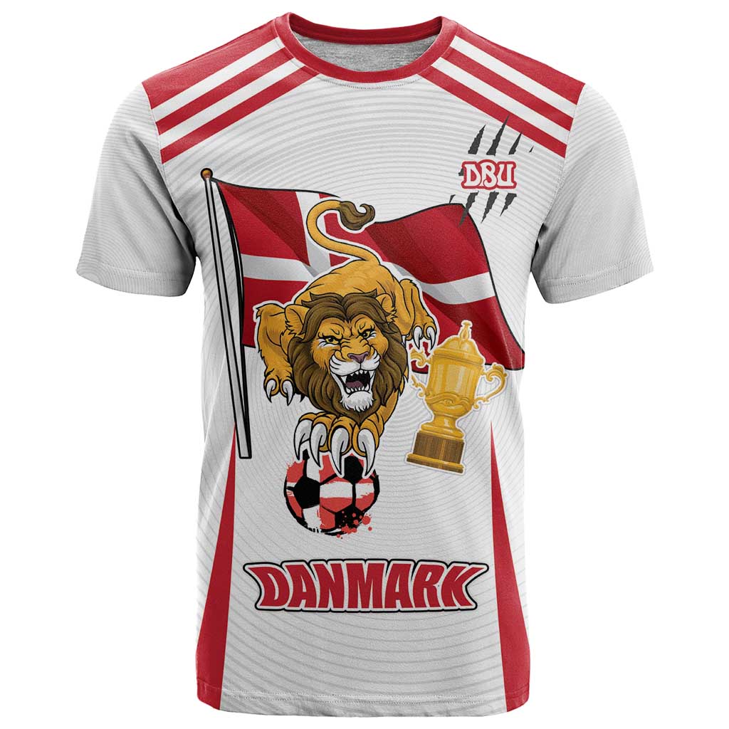 Custom Danmark Football Go Champions T-Shirt Denmark Sporty Style Graphic Tee