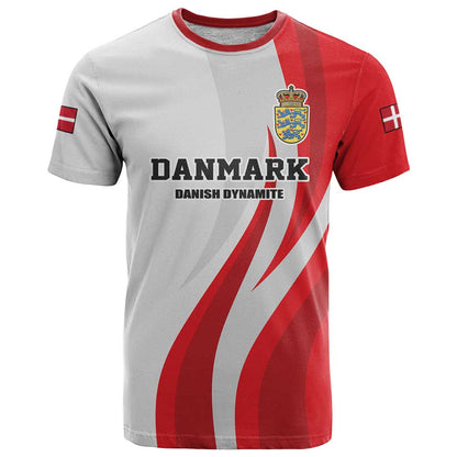 Personalized Danmark Football T-Shirt Denmark Sporty Style Danish Dynamite Graphic Tee