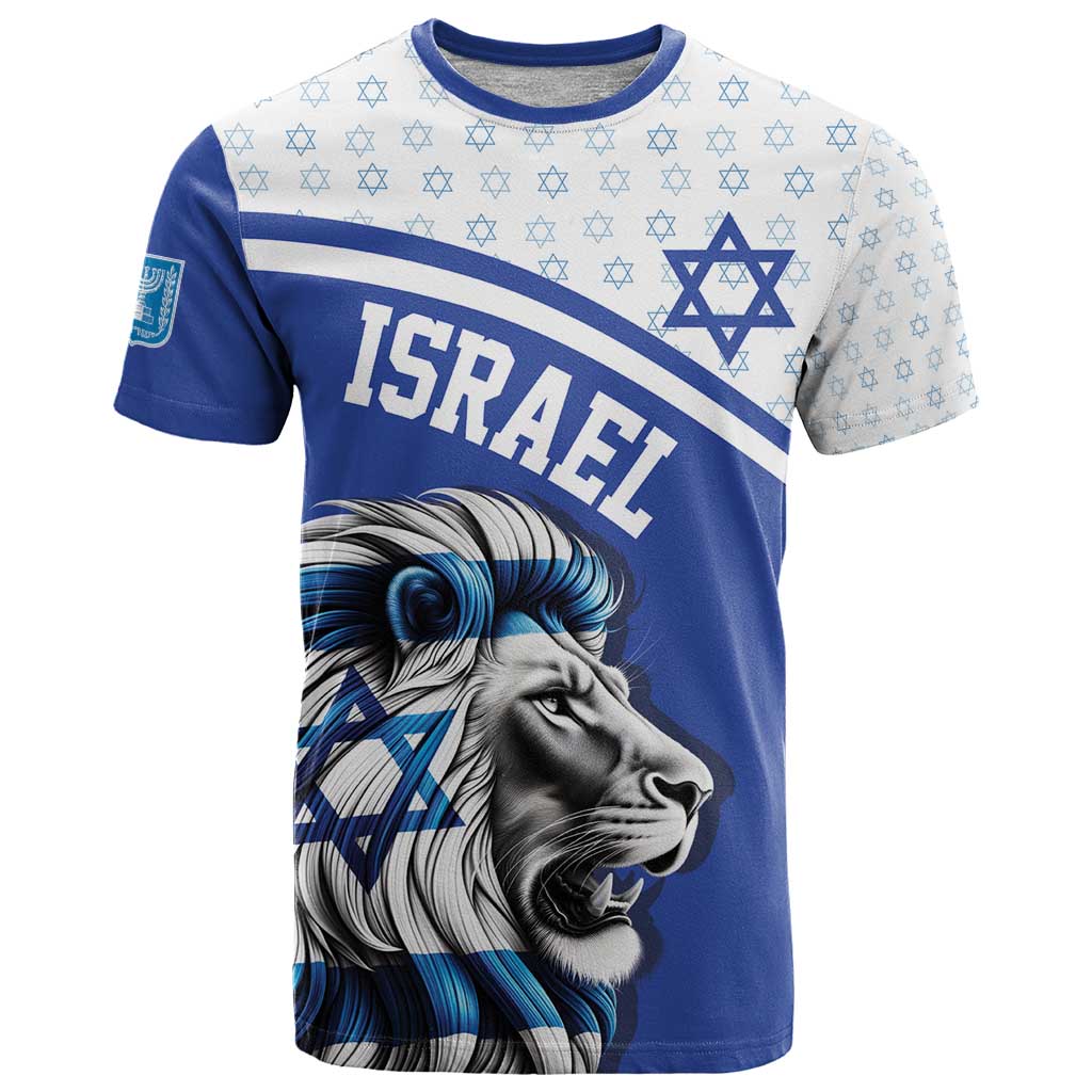 Personalized Israel Lion of Judah T-Shirt Flag and Coat of arms Graphic Tee