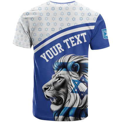 Personalized Israel Lion of Judah T-Shirt Flag and Coat of arms Graphic Tee
