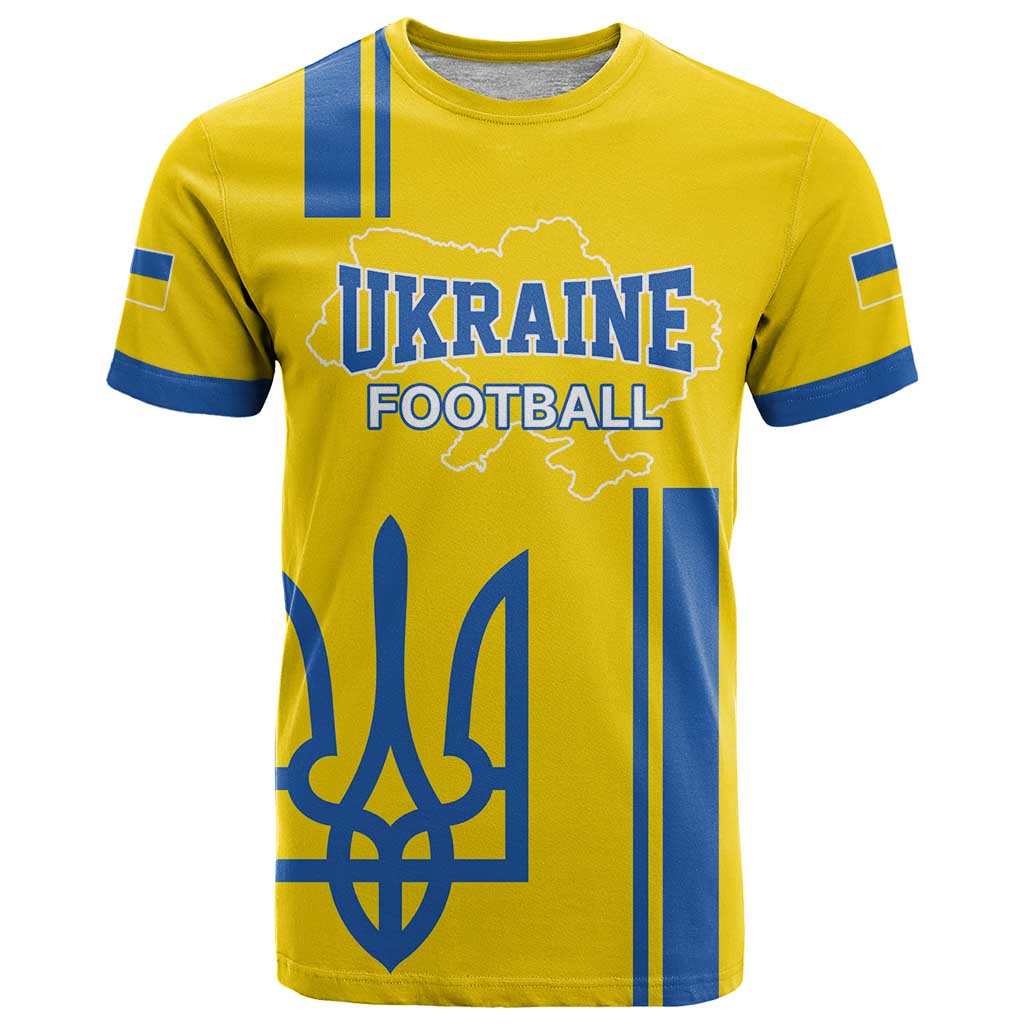 Custom Ukraine Football T-Shirt Yellow Style Graphic Tee