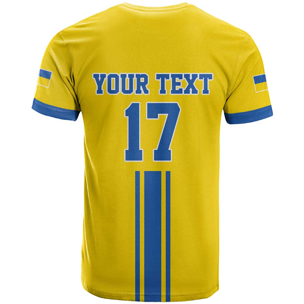Custom Ukraine Football T-Shirt Yellow Style Graphic Tee