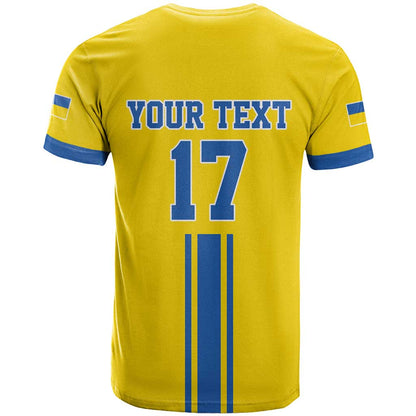 Custom Ukraine Football T-Shirt Yellow Style Graphic Tee