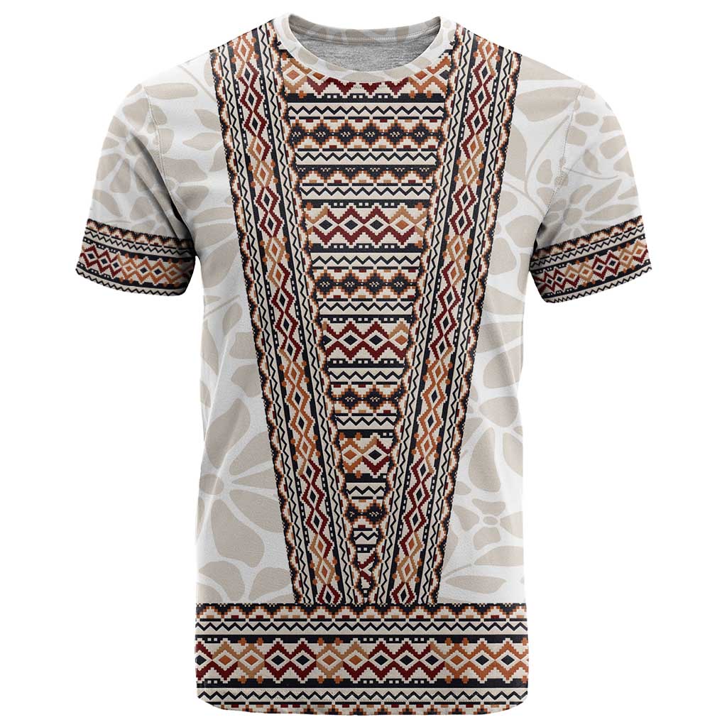 Danmark Traditional Patern with Daisy T-Shirt Danish Patern Simple Style Graphic Tee