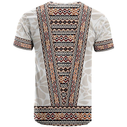 Danmark Traditional Patern with Daisy T-Shirt Danish Patern Simple Style Graphic Tee