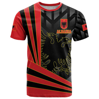 Custom Albania Football We are Champions T-Shirt Sporty Style with The Double-headed eagle Graphic Tee