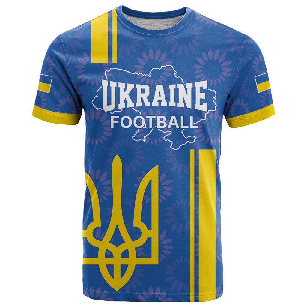 Custom Ukraine Football T-Shirt Blue Style Graphic Tee