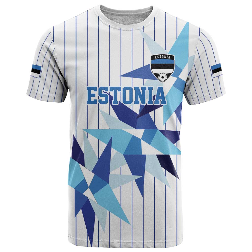 Custom Estonia Football T-Shirt Retro Jersey White Version Graphic Tee