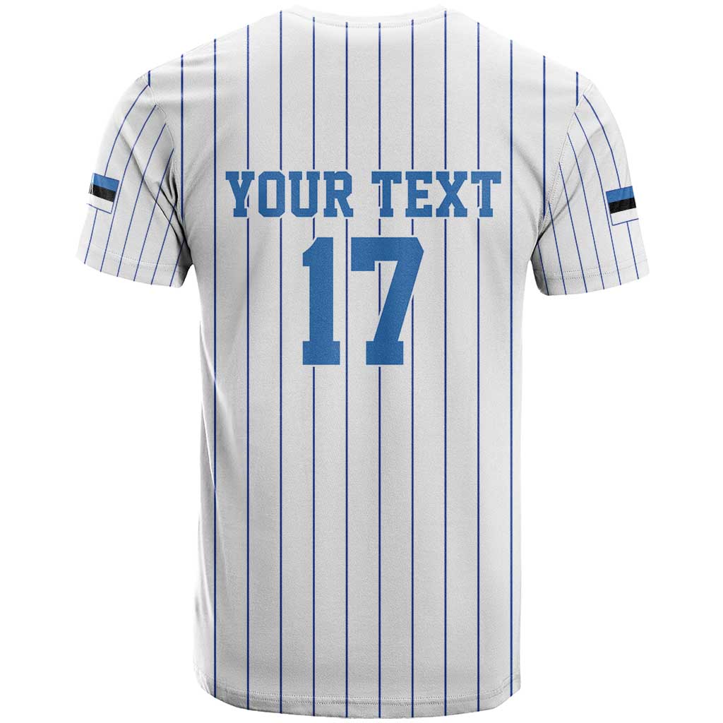 Custom Estonia Football T-Shirt Retro Jersey White Version Graphic Tee