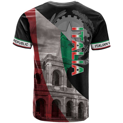 Italian Republic The Pantheon T-Shirt Emblema della Repubblica Italiana Graphic Tee
