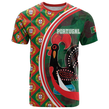 Personalized Portugal Rooster of Barcelos T-Shirt Portuguese Flag Graphic Tee