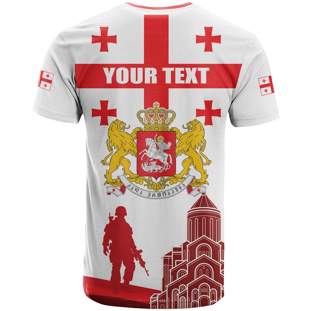 Personalized Georgia National Unity Day T-Shirt 9th April with Coat of Arms and Flag Graphic Tee