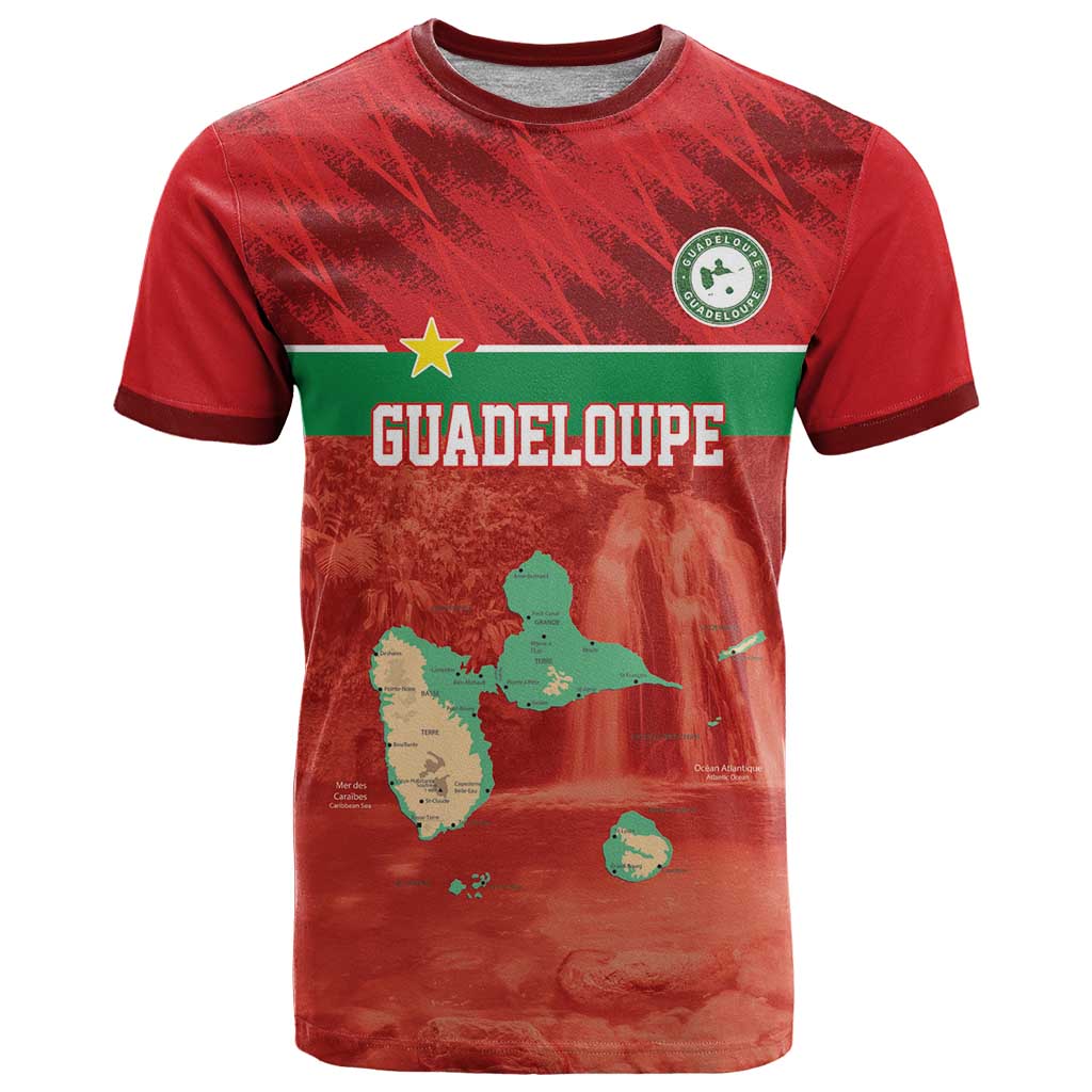 Custom Guadeloupe Football T-Shirt Basse Terre Red Style Graphic Tee