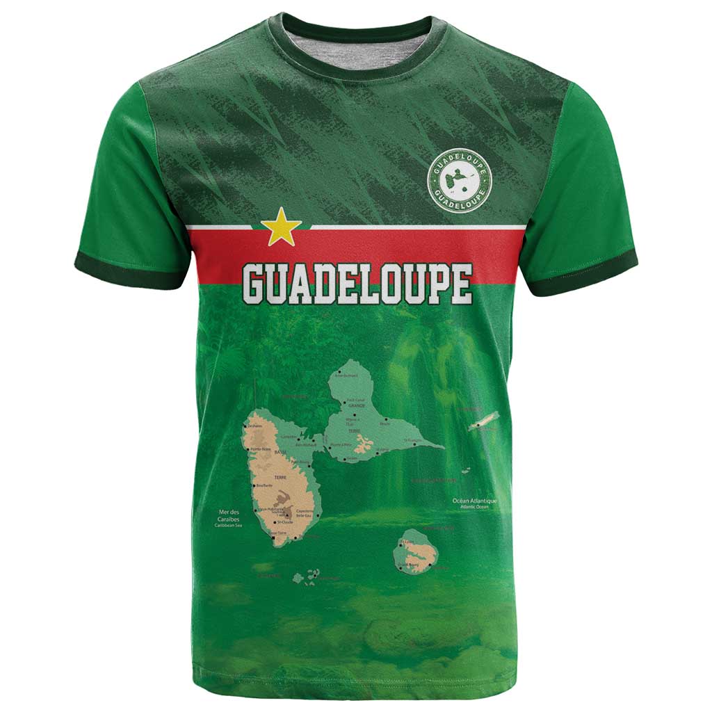 Custom Guadeloupe Football T-Shirt Basse Terre Green Style Graphic Tee