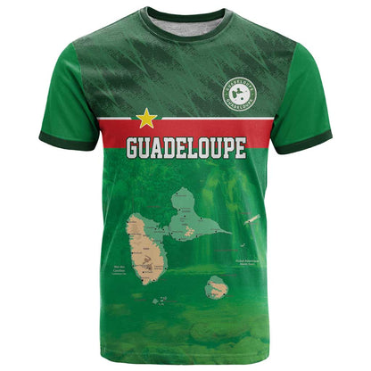 Custom Guadeloupe Football T-Shirt Basse Terre Green Style Graphic Tee