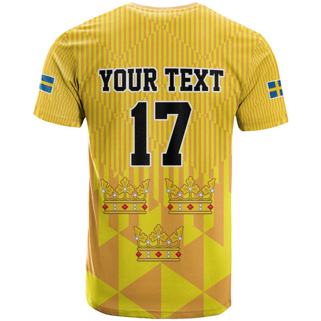 Custom Sweden Ice Hokey Go Champions T-Shirt Gold Style Graphic Tee