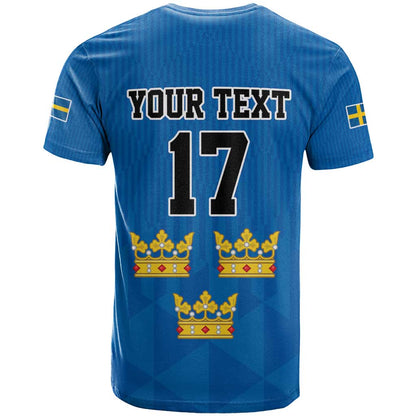 Custom Sweden Ice Hokey Go Champions T-Shirt Blue Style Graphic Tee