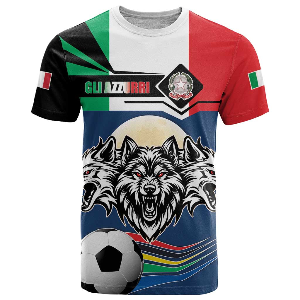 Italian Republic Football T-Shirt Gli Azzurri History Champion Graphic Tee