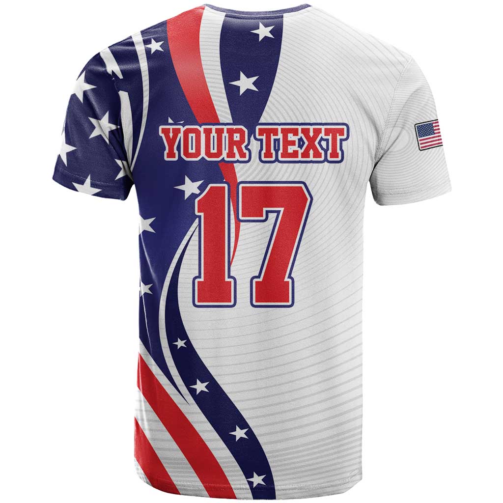 Custom United States Ice Hockey Go Champions T-Shirt Team USA Eagle Mascot Style Graphic Tee
