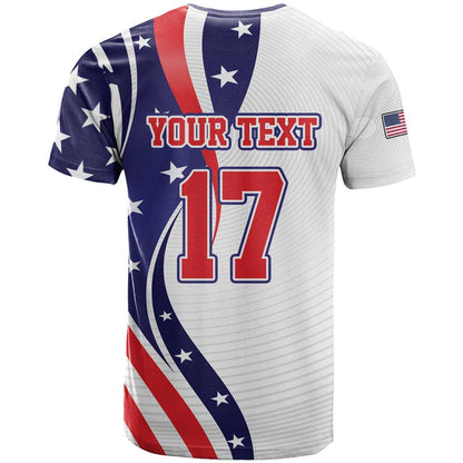 Custom United States Ice Hockey Go Champions T-Shirt Team USA Eagle Mascot Style Graphic Tee