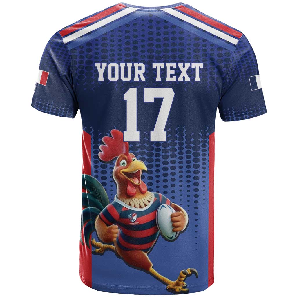 France Rugby Custom T-Shirt Come on Les Bleus Blue Style Graphic Tee