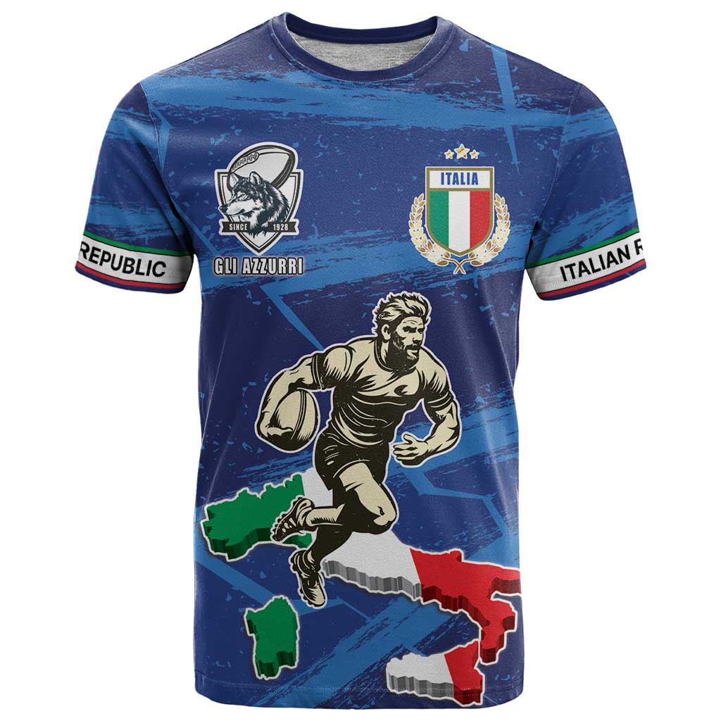 Italian Republic Rugby Custom T-Shirt Sporty Style Graphic Tee