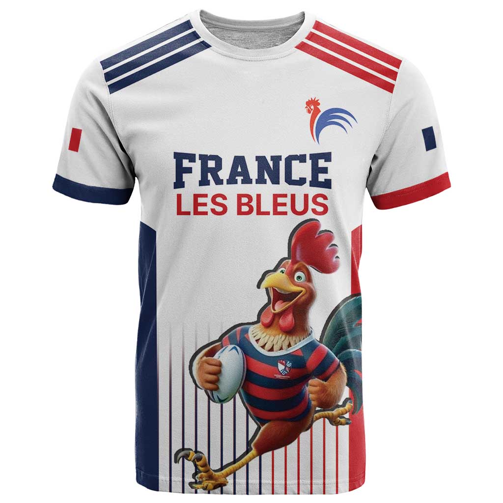 France Rugby Custom T-Shirt Come on Les Bleus White Style Graphic Tee