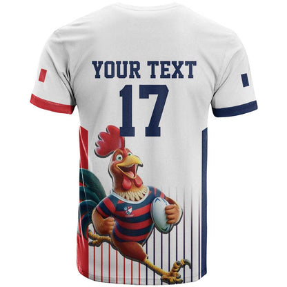 France Rugby Custom T-Shirt Come on Les Bleus White Style Graphic Tee