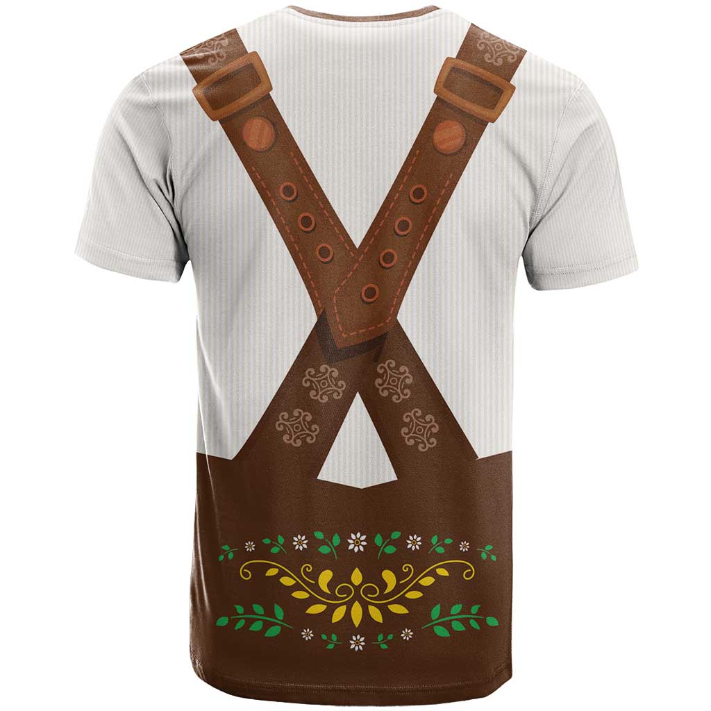 Lederhosen Costume Germany T-Shirt Bald Eagles With Traditional German Pattern Graphic Tee
