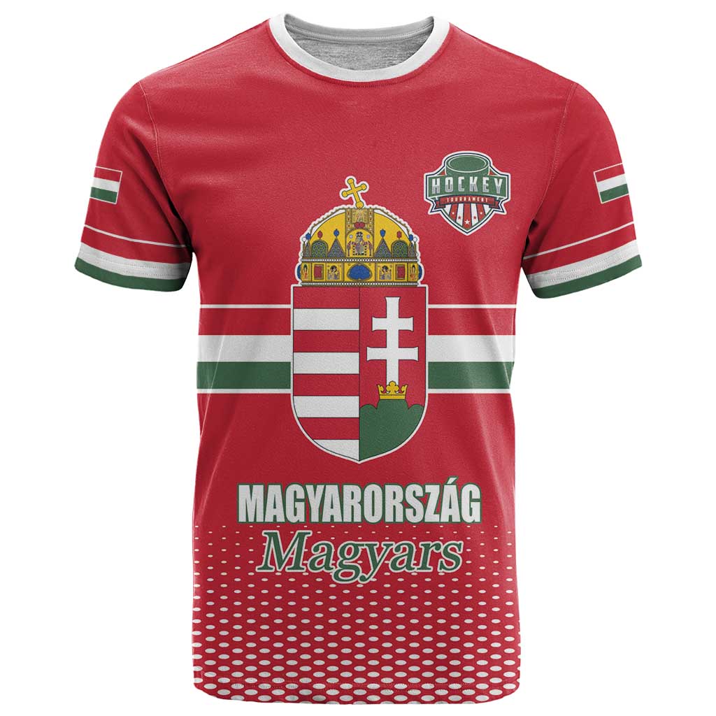 Custom Hungary Ice Hockey T-Shirt Red Style Come on Magyars Graphic Tee
