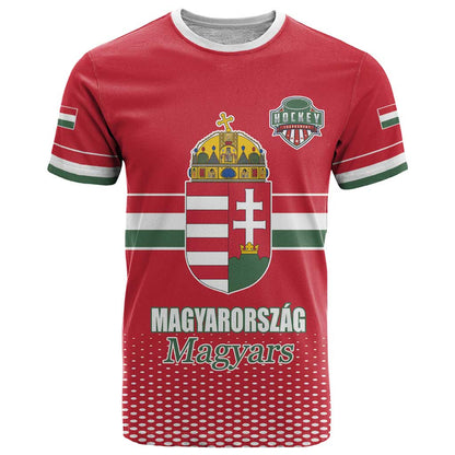 Custom Hungary Ice Hockey T-Shirt Red Style Come on Magyars Graphic Tee
