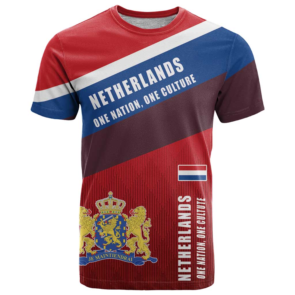 Personalized Netherlands Lion T-Shirt Nederland Flag and Coat of Arms Graphic Tee