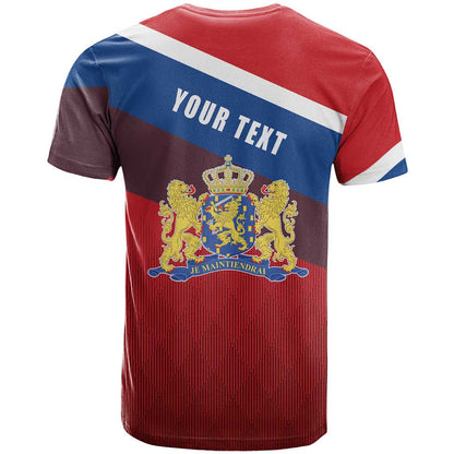 Personalized Netherlands Lion T-Shirt Nederland Flag and Coat of Arms Graphic Tee