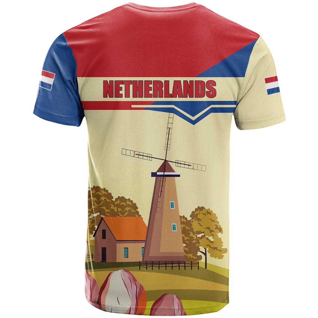 Netherlands Lion and Knight T-Shirt Tulips and Windmills Graphic Tee