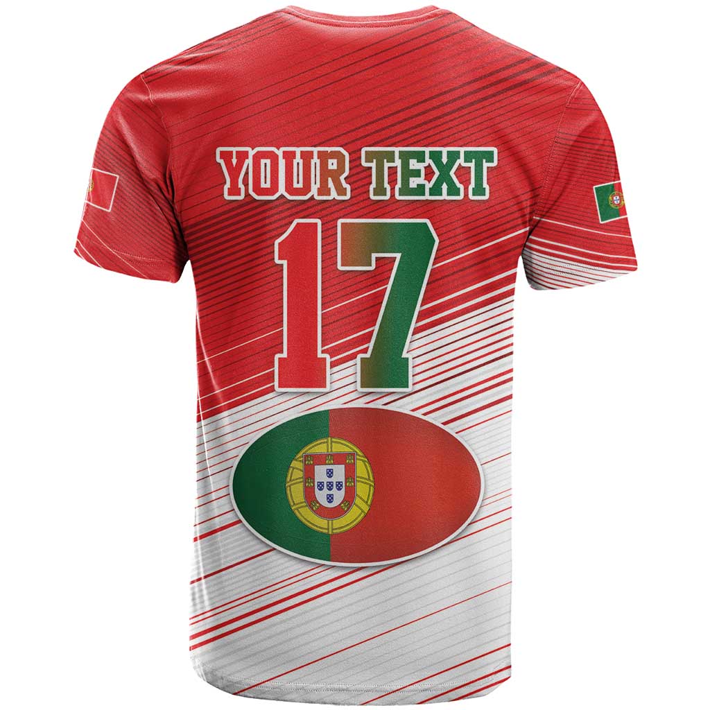 Custom Portugal Rugby Go Champions T-Shirt Wolf Mascot Style Graphic Tee