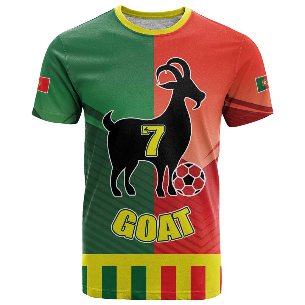 Personalized Portugal 7 Goat T-Shirt Greatest Of All Time Sporty Style Graphic Tee