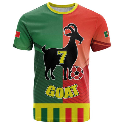 Personalized Portugal 7 Goat T-Shirt Greatest Of All Time Sporty Style Graphic Tee