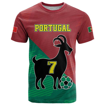 Personalized Portugal 7 Goat T-Shirt Greatest Of All Time Red Green Vintage Graphic Tee