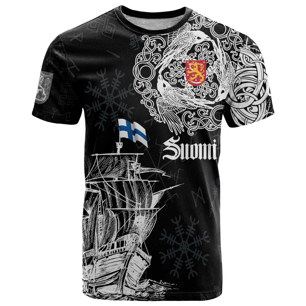 Finland Vikings Culture T-Shirt Suomi Viking Ships Graphic Tee
