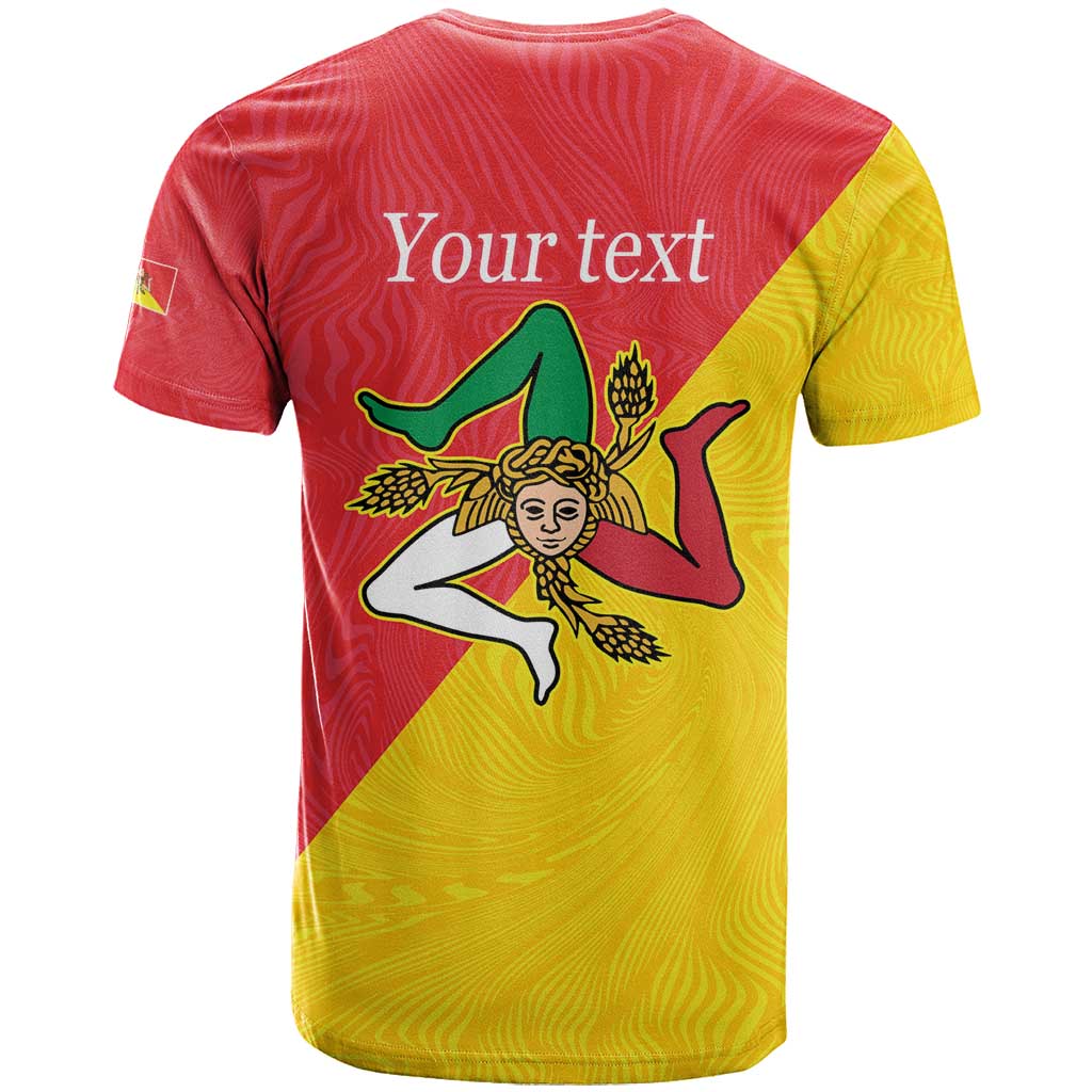 Personalized Italy Sicily T-Shirt Sicilia Gorgoneion with Triskeles Graphic Tee