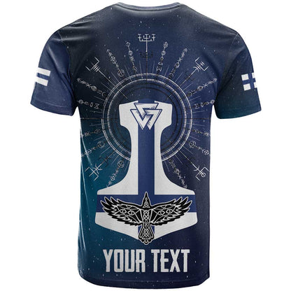 Personalized Finland Drakkar Vikings T-Shirt Suomi Flag Viking Thor Runes Graphic Tee