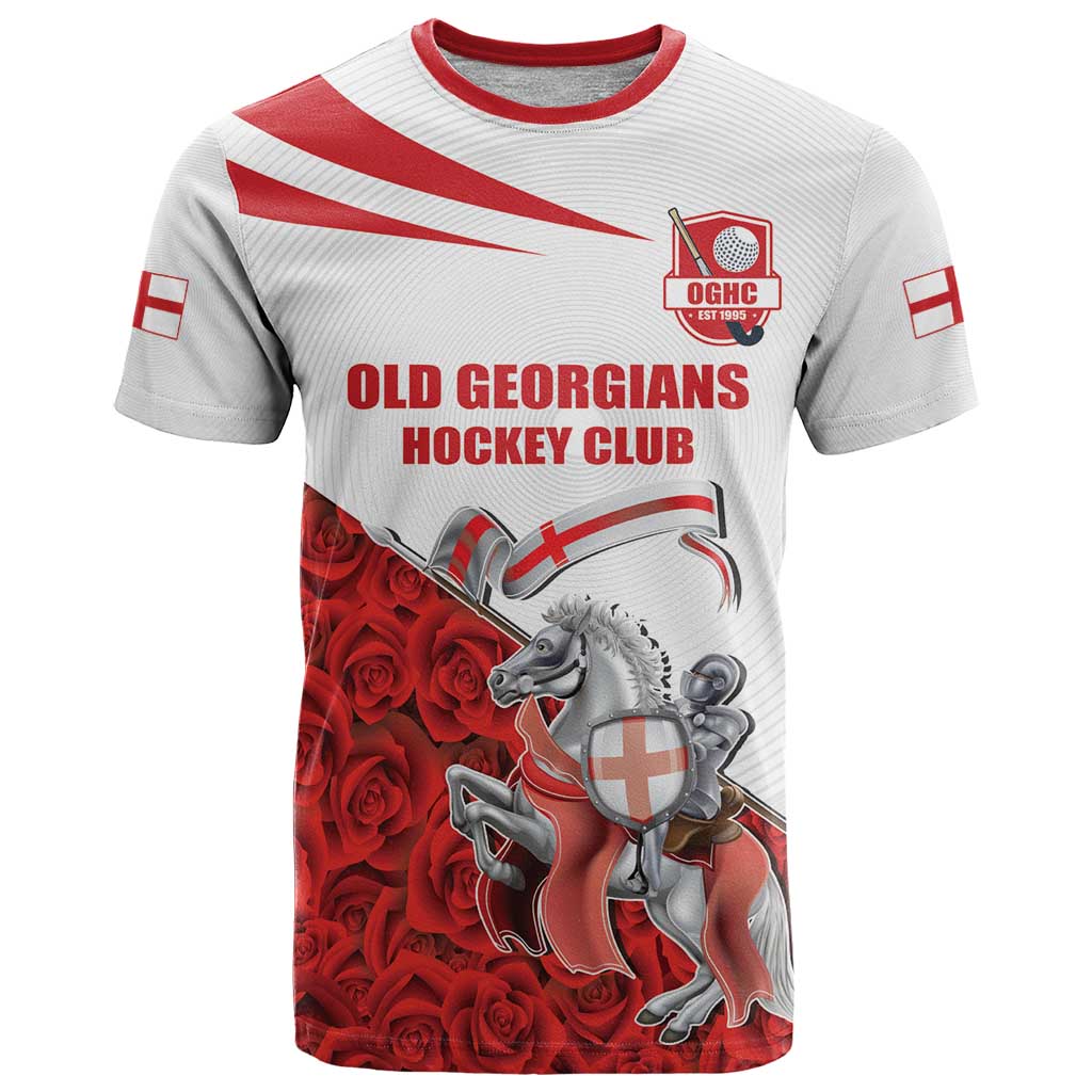 Custom England Field Hockey Champions T-Shirt Old Georgians Hockey Club Sporty Style Graphic Tee