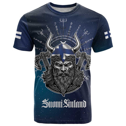 Personalized Finland Drakkar Vikings T-Shirt Suomi Viking Warrior Graphic Tee