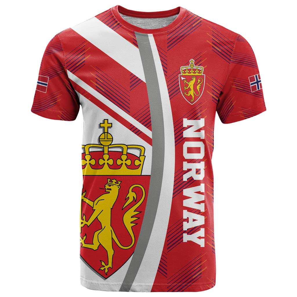 Personalized Norway Coat of Arms T-Shirt Golden Lion Graphic Tee