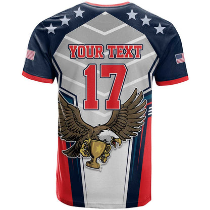 Custom United States Cricket T-Shirt USA Go Champions and Eagle Mascot Style Graphic Tee