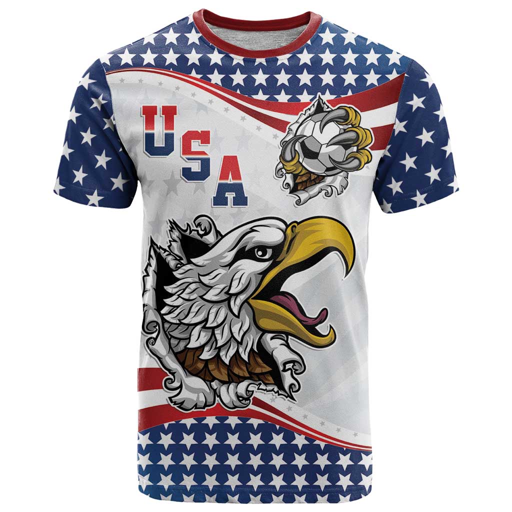 Custom United States Soccer T-Shirt USA Eagle Mascot Style Graphic Tee