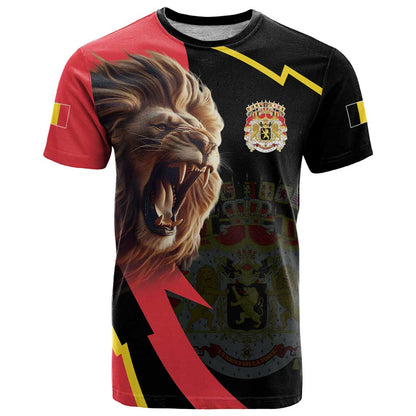 Belgium Coat of Arms T-Shirt Angry Lion Graphic Tee