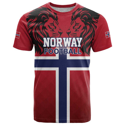 Custom Norway Football T-Shirt Lion Sporty Style Graphic Tee